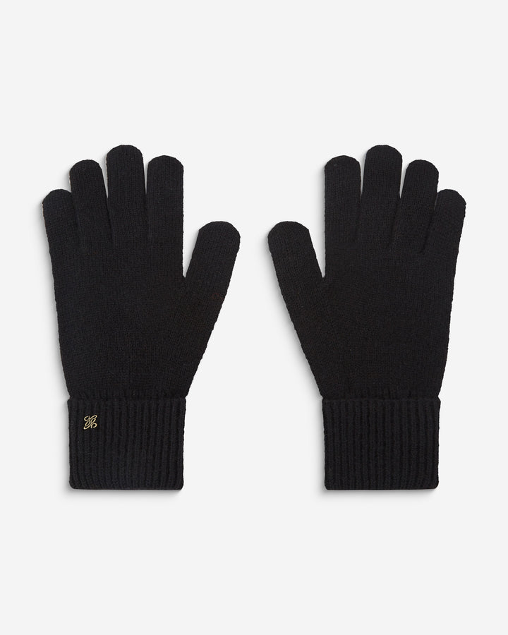 Duo bonnet et gants en maille noir Anicet
