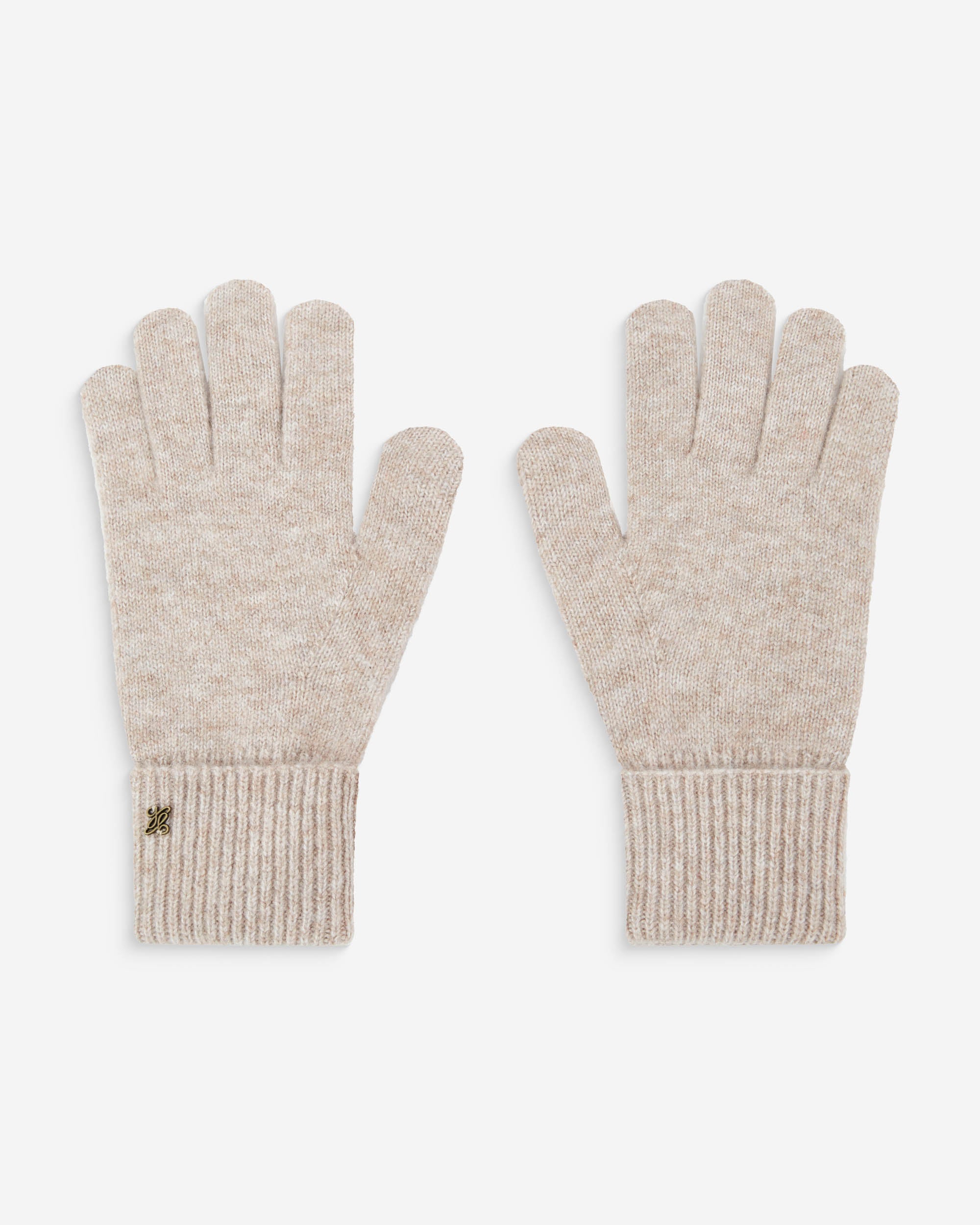 Duo bonnet et gants en maille taupe Anicet