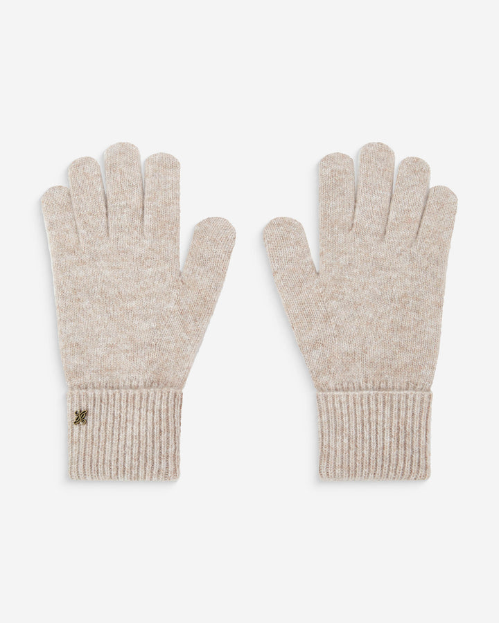 Duo bonnet et gants en maille taupe Anicet