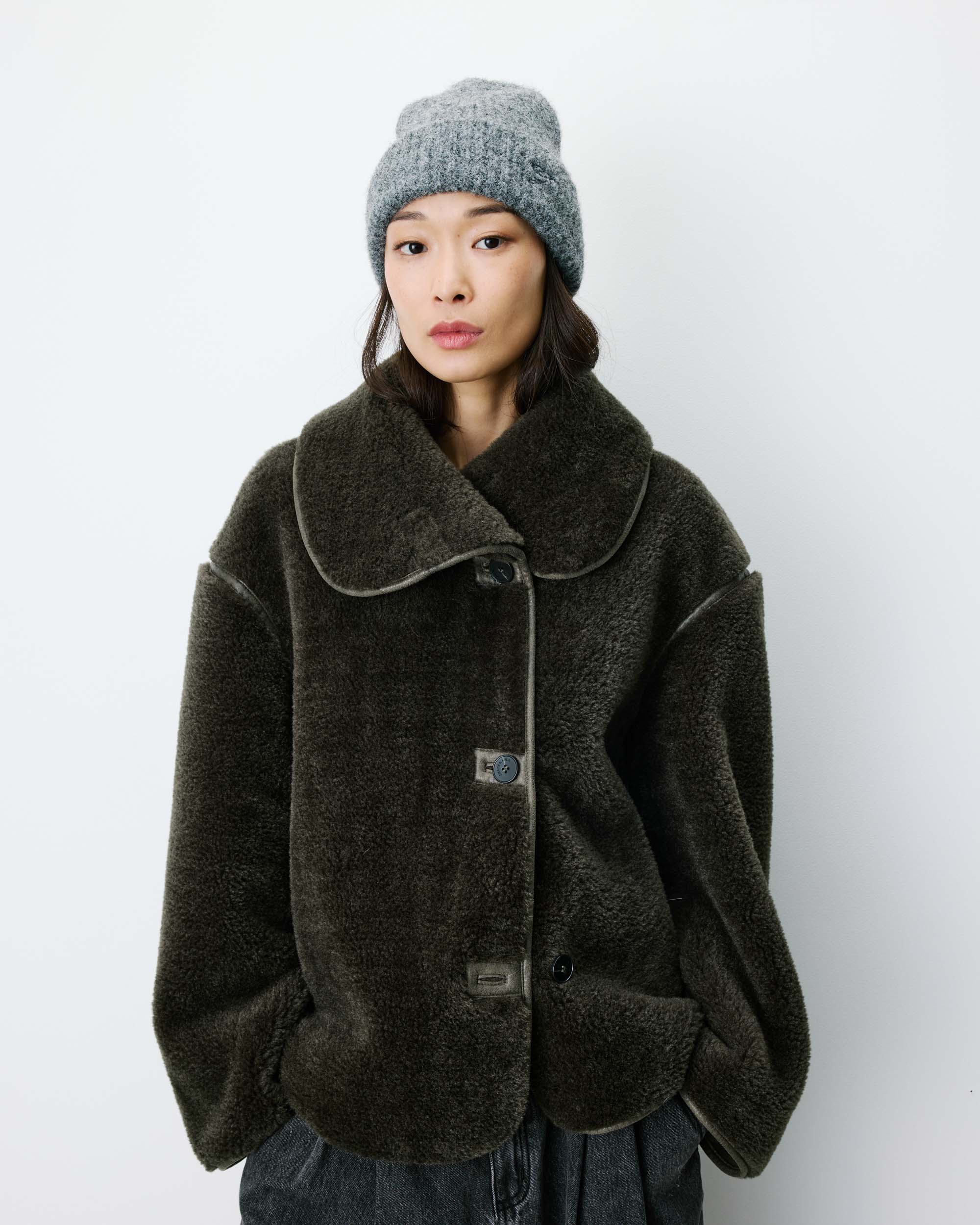 Bonnet en laine mélangée anthracite Antorin