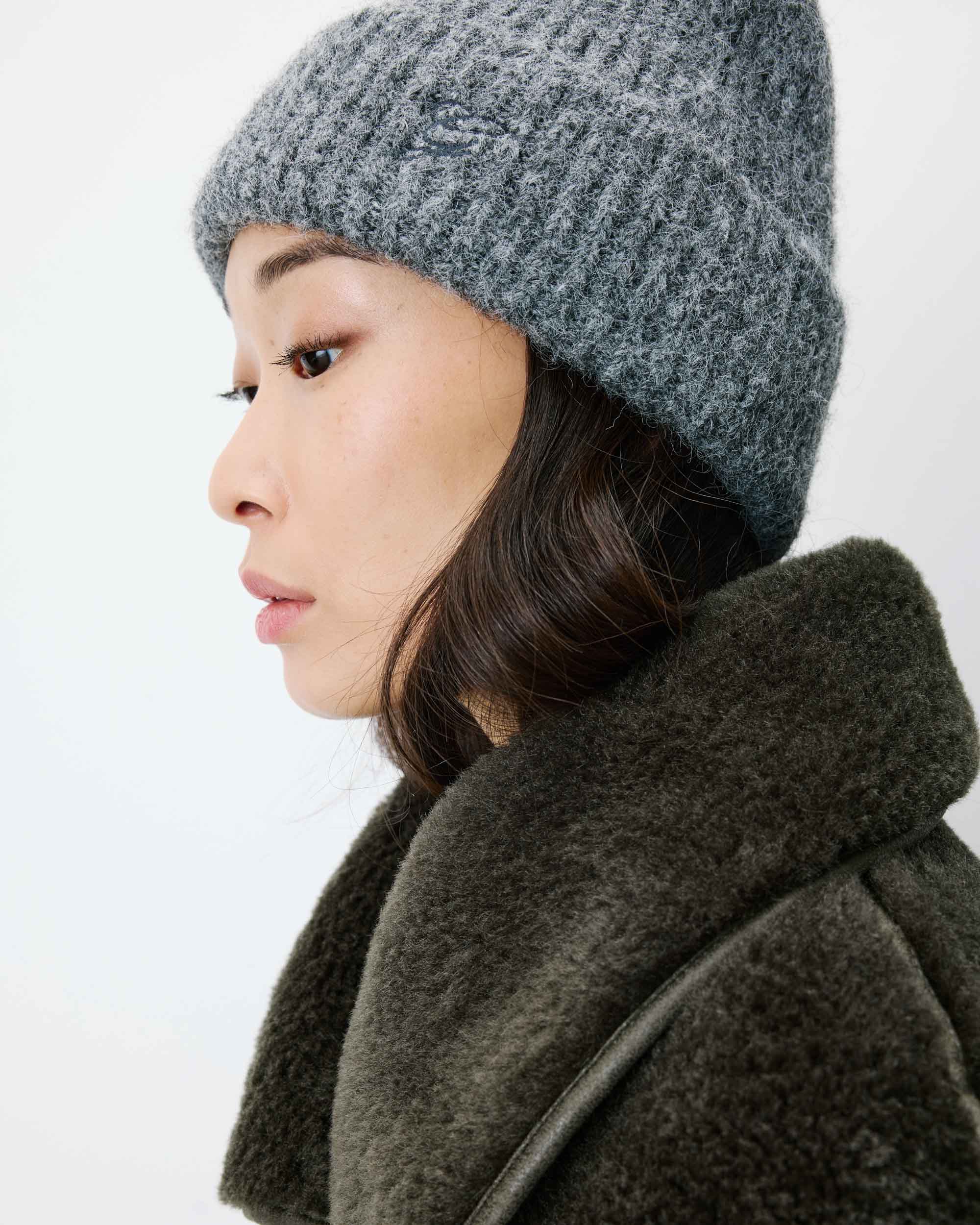 Bonnet en laine mélangée anthracite Antorin