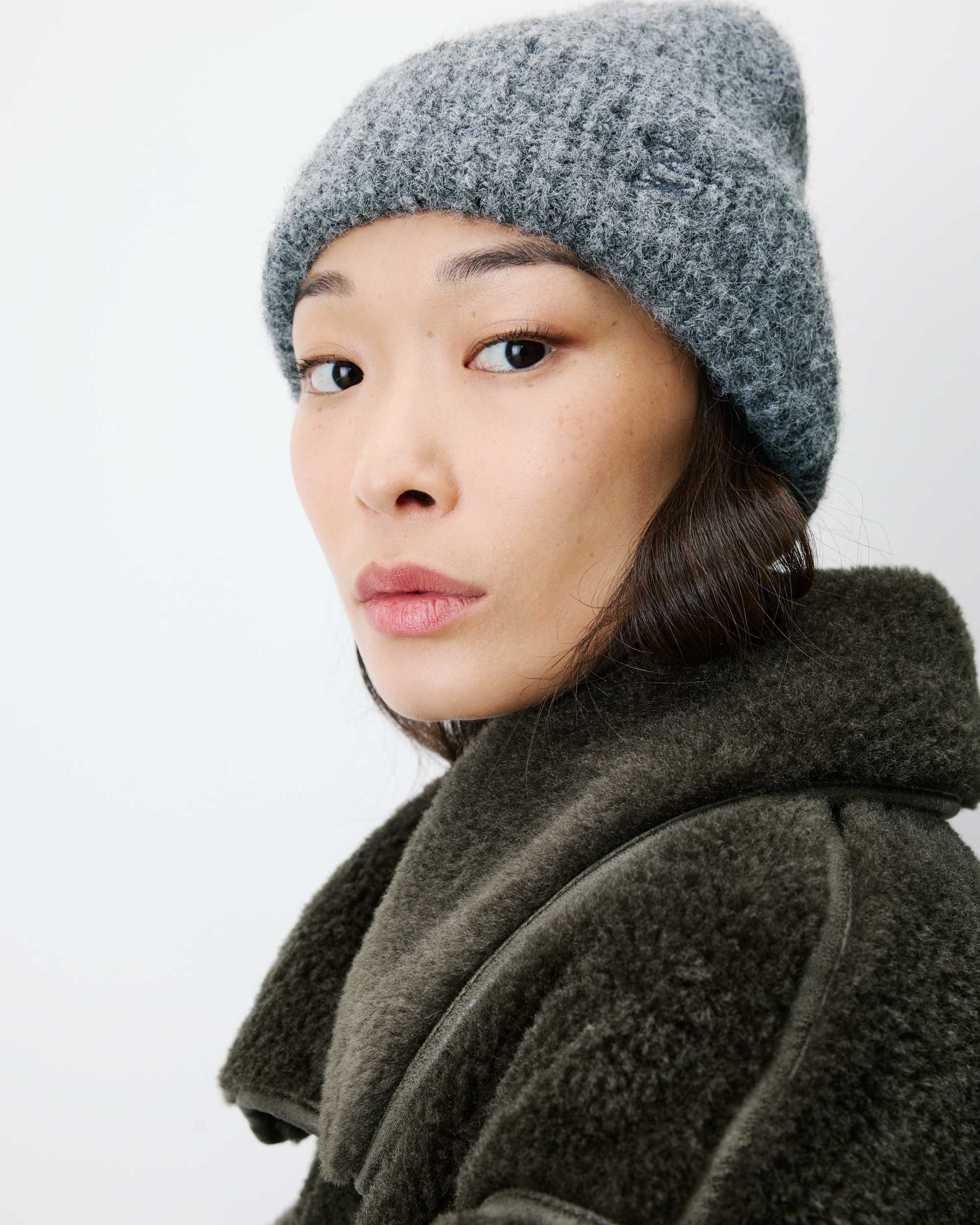 Bonnet en laine mélangée anthracite Antorin
