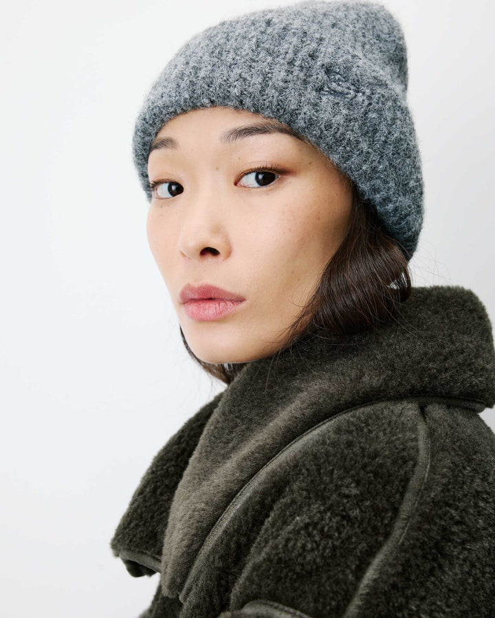 Bonnet en laine mélangée anthracite Antorin