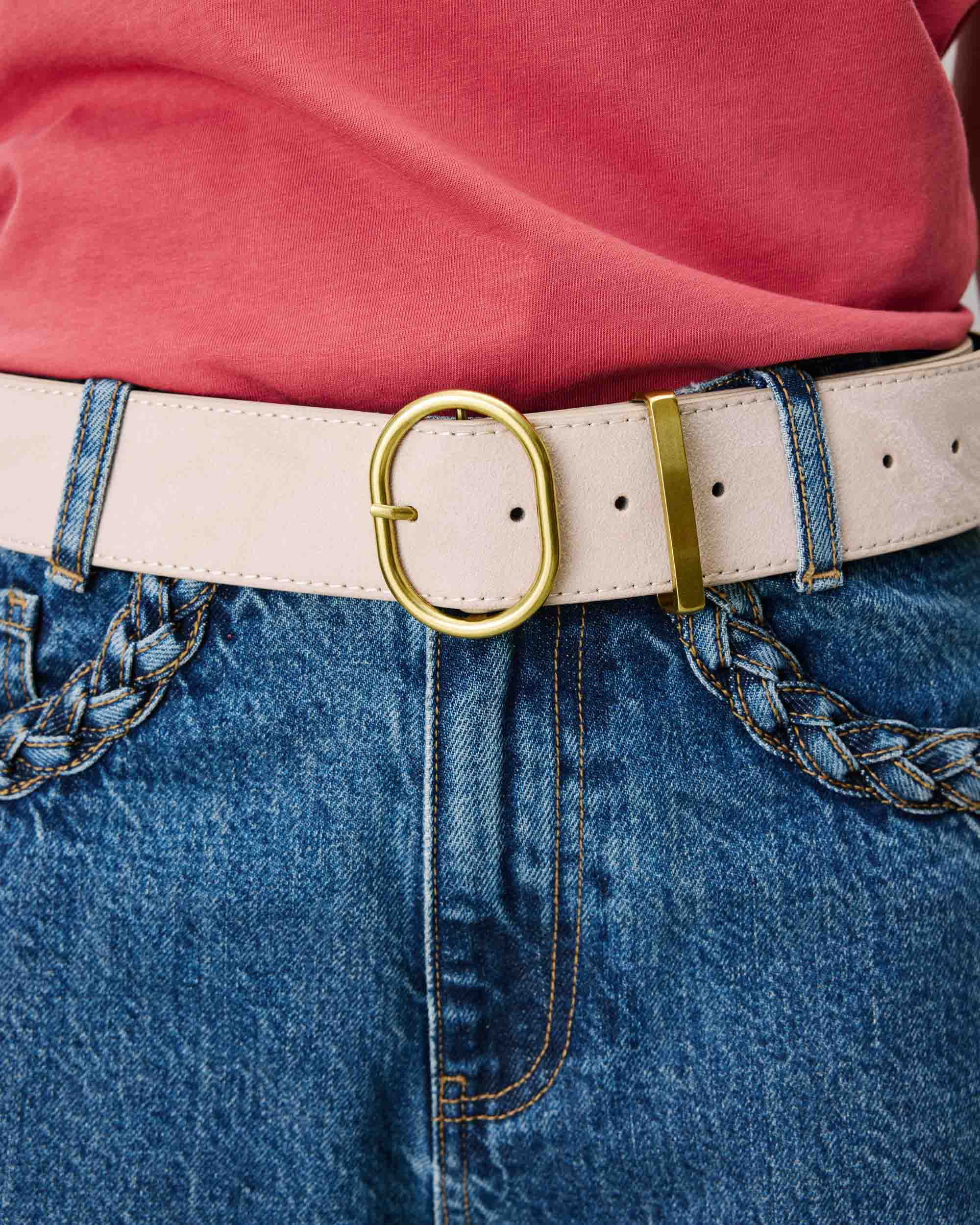Ceinture en suédine boucle doré sable Swinton