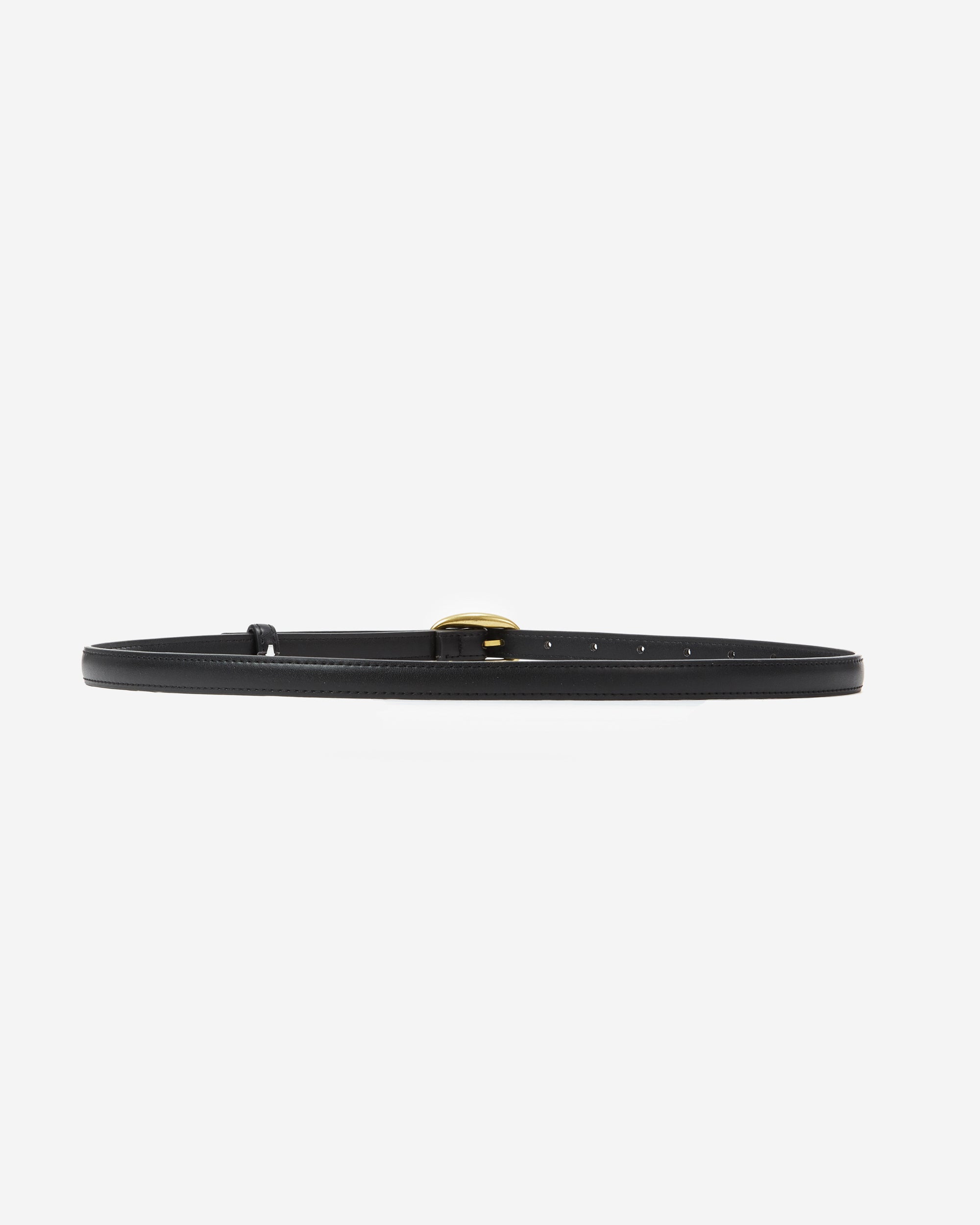 Ceinture fine en similicuir noir Abel