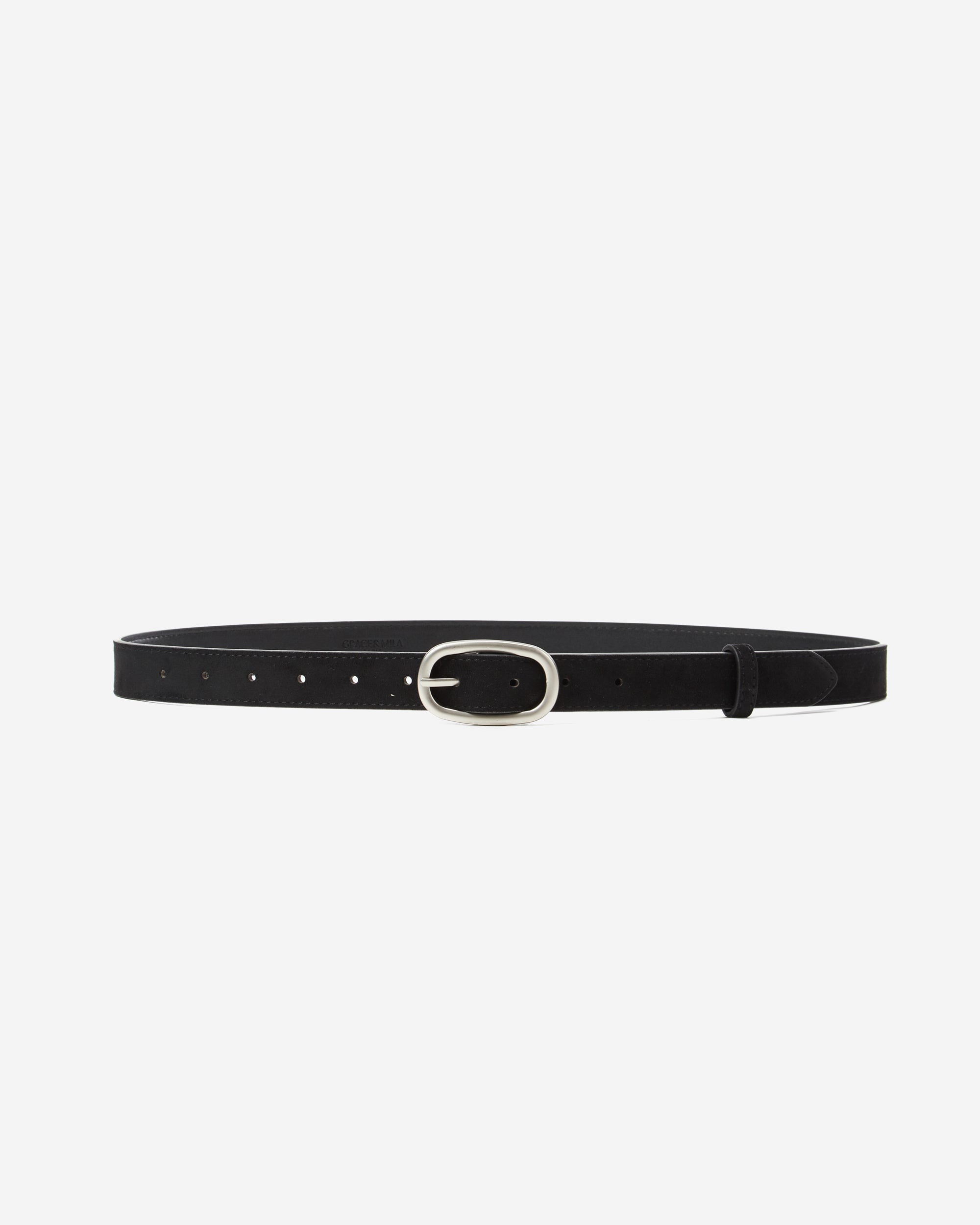 Ceinture en suédine boucle argenté noir Abbey