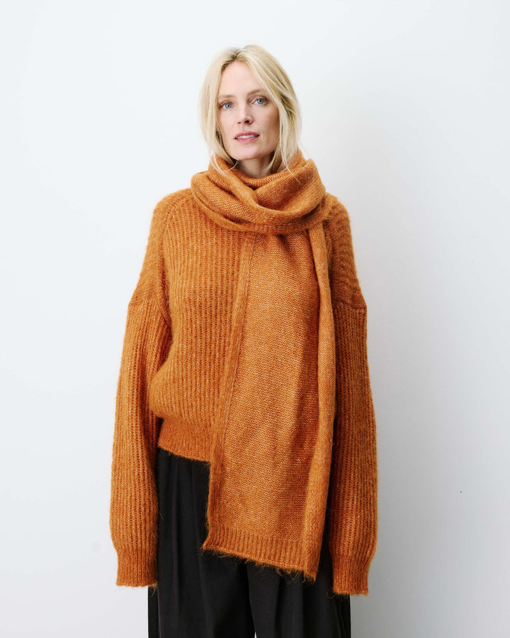 Alpaca wool-blend scarf camel Aglae