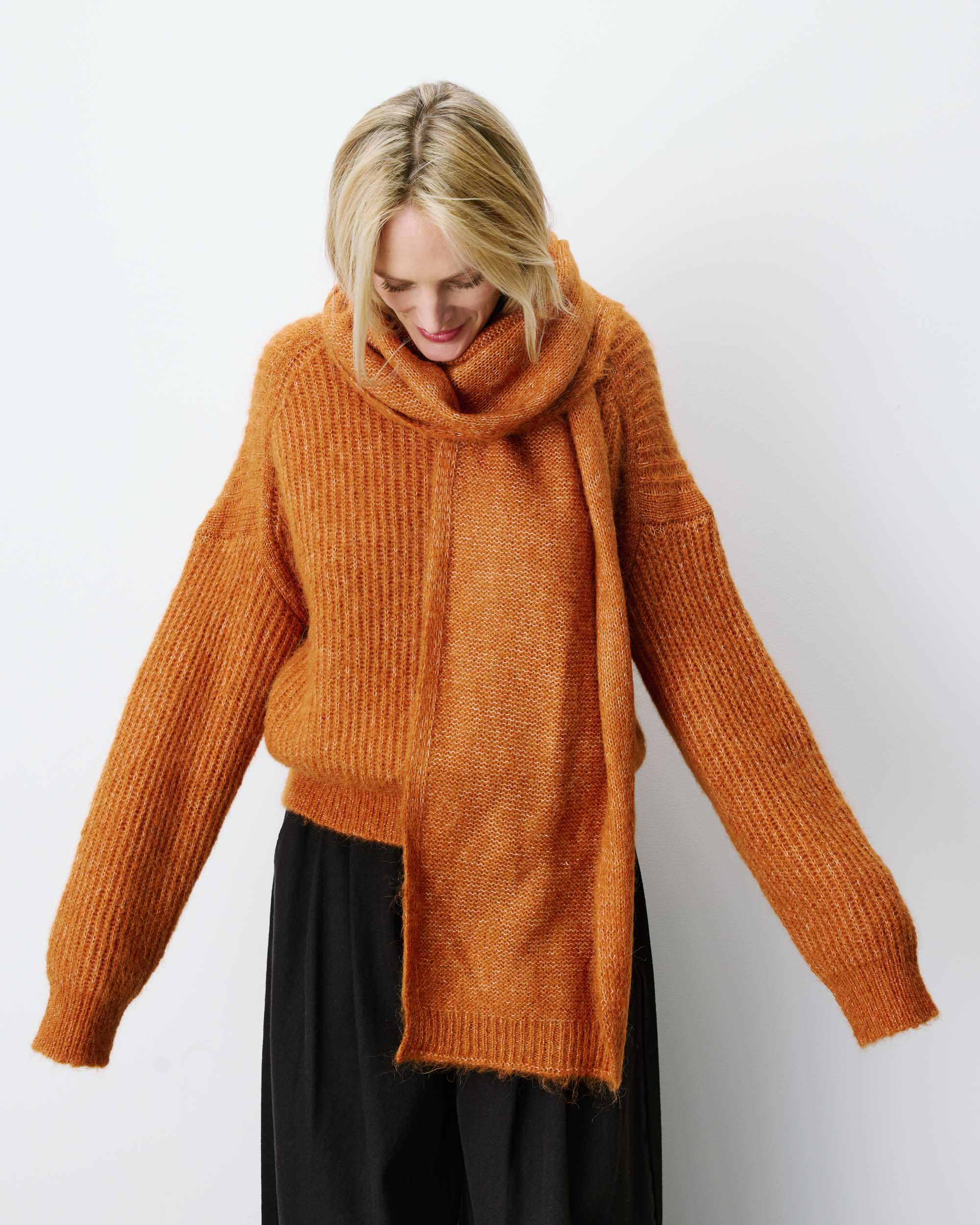 Alpaca wool-blend scarf camel Aglae