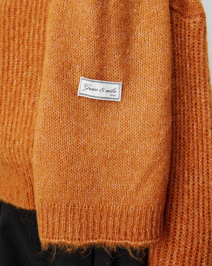 Alpaca wool-blend scarf camel Aglae