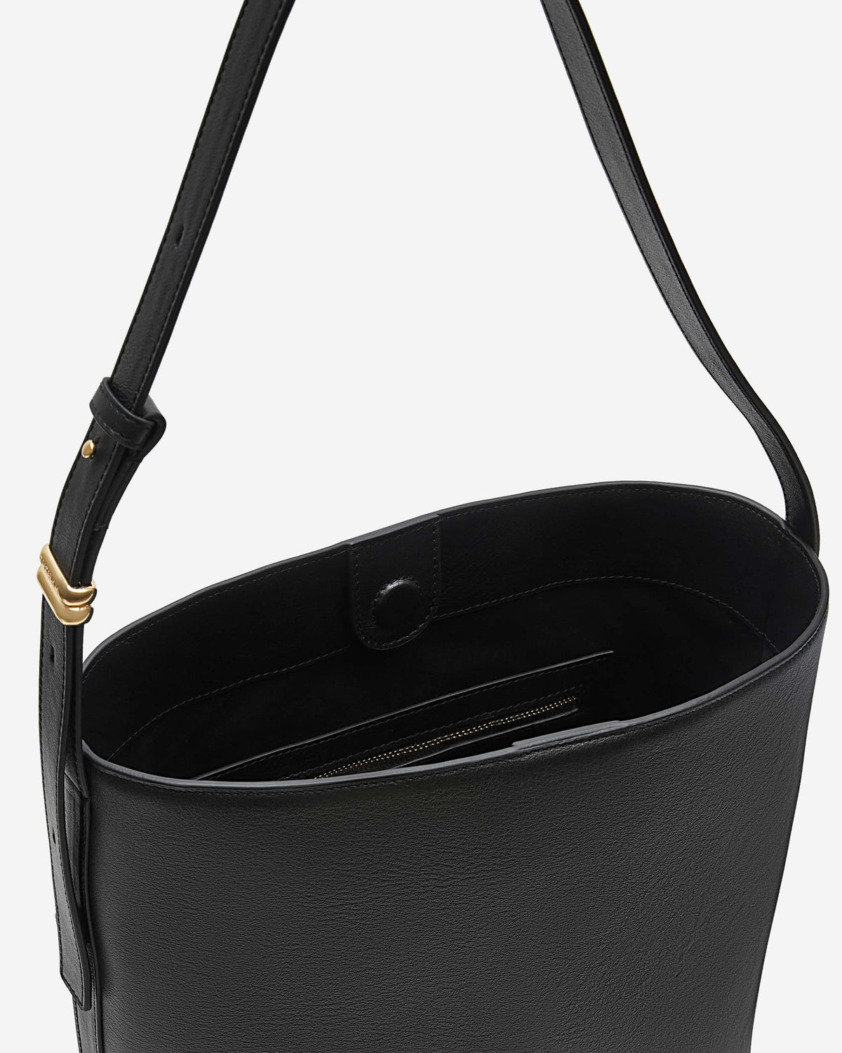 Sac seau en cuir de vachette noir Le come