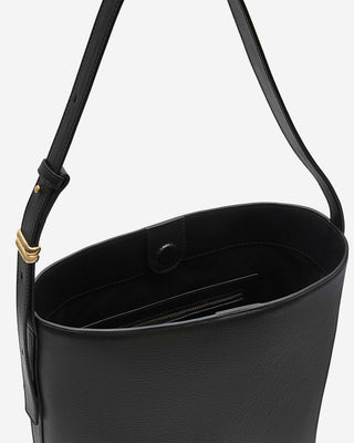 Sac seau en cuir de vachette noir Le come