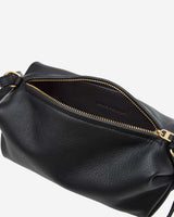 Sac baguette en cuir souple noir Le chouchou
