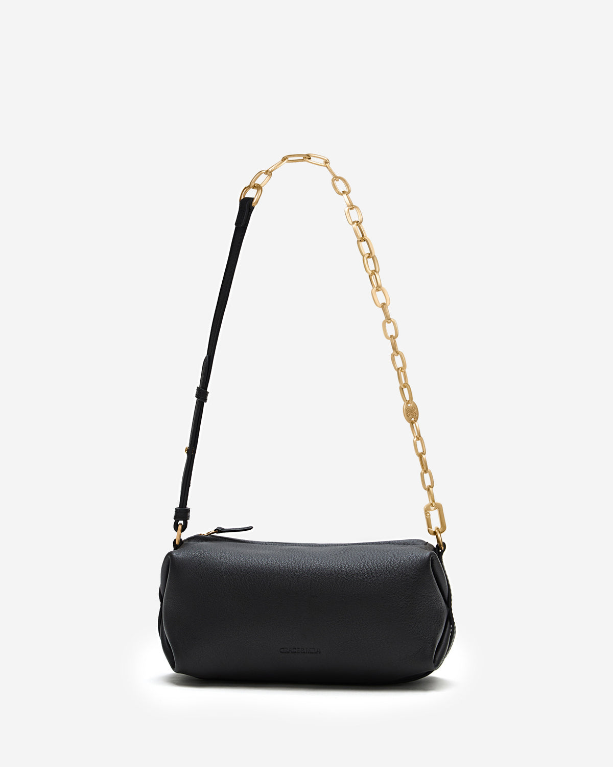 Sac baguette en cuir souple noir Le chouchou