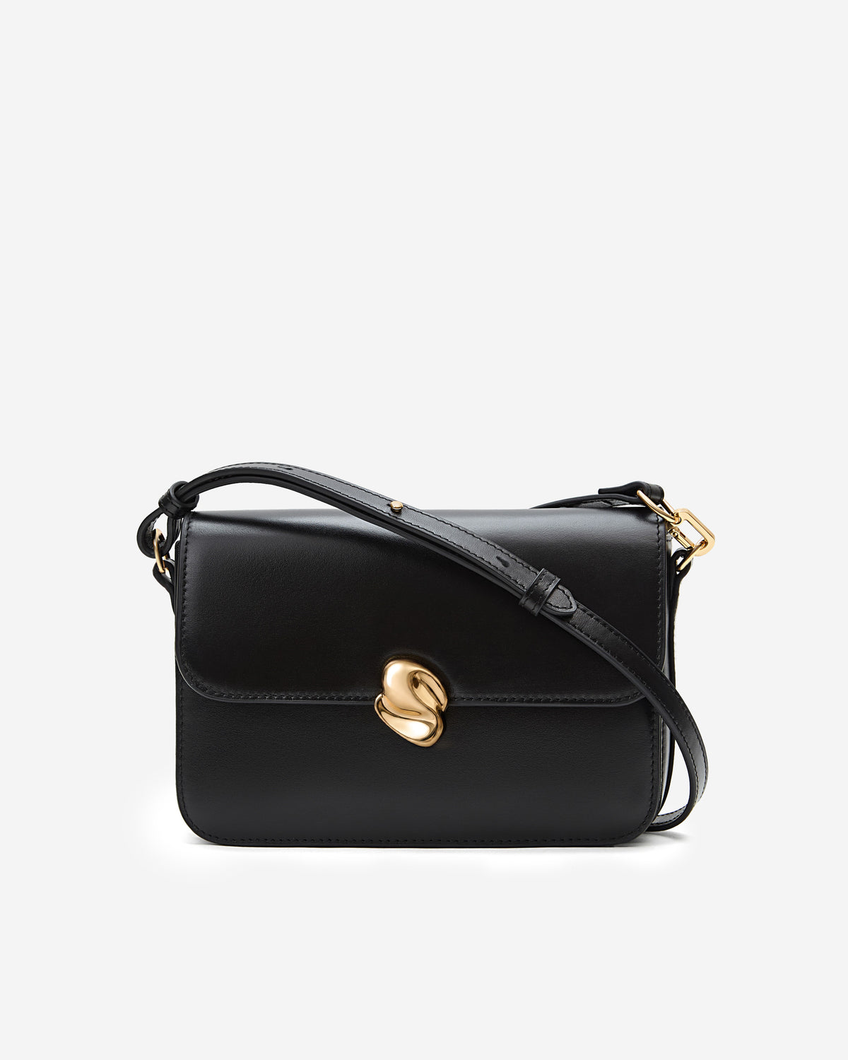 Sac bandoulière en cuir de vachette noir Le jules