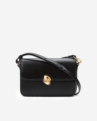 Sac bandoulière en cuir de vachette noir Le jules