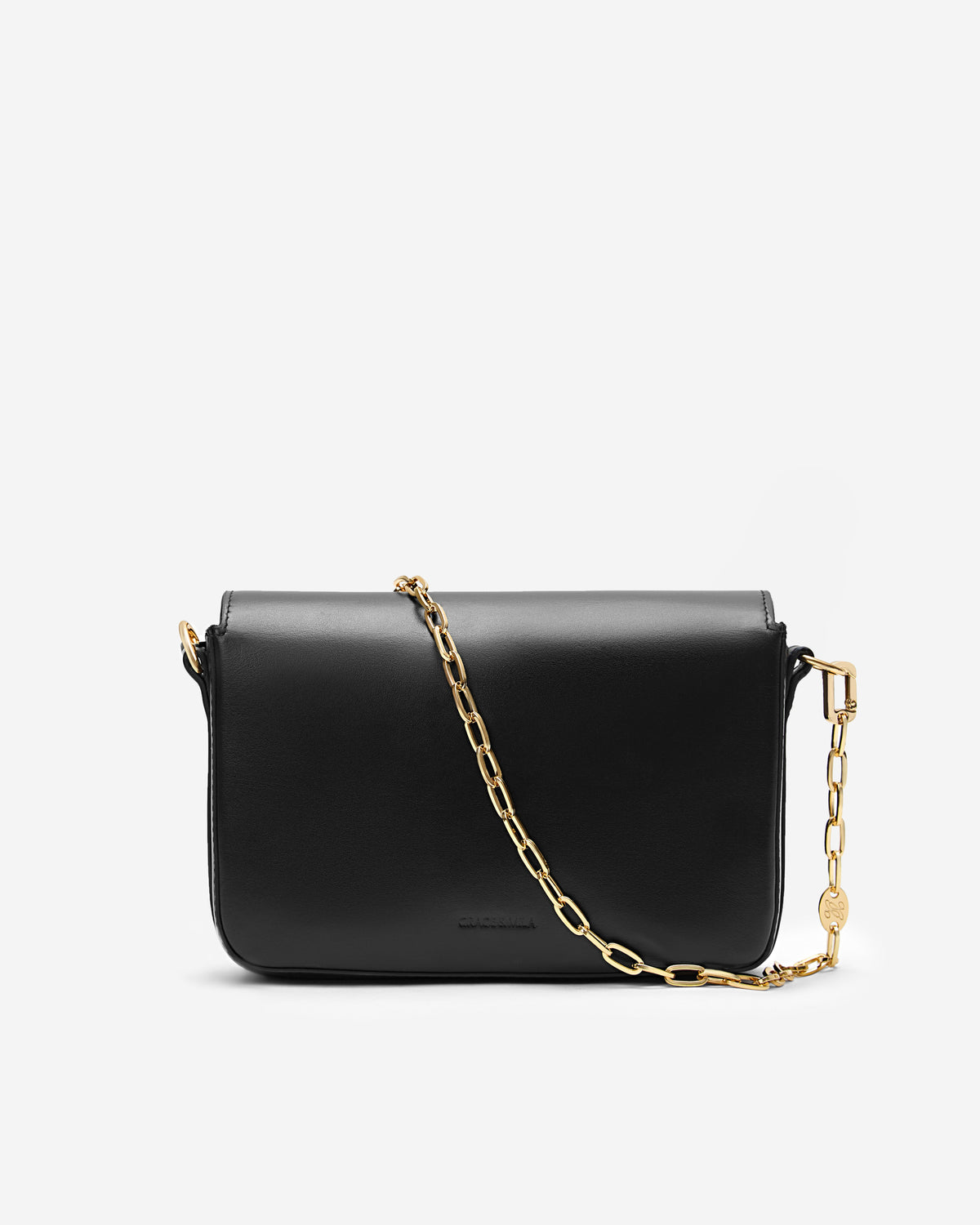 Sac bandoulière en cuir de vachette noir Le jules