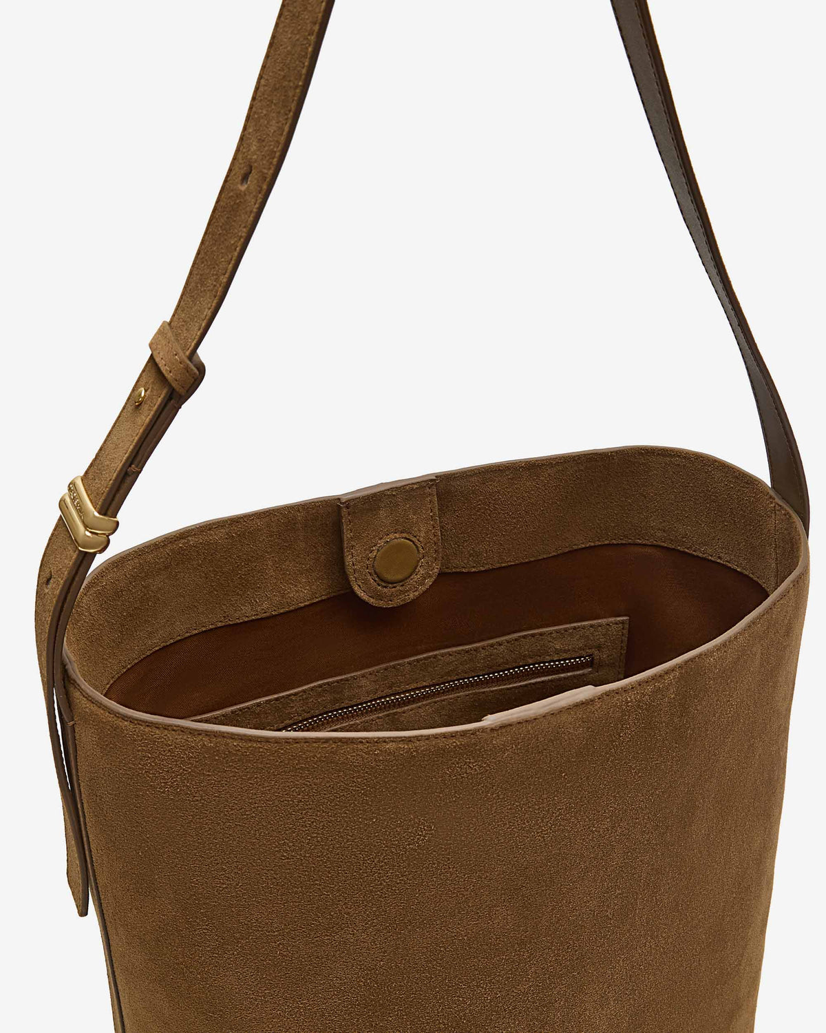 Sac seau en cuir de vachette camel Le come