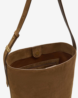 Sac seau en cuir de vachette camel Le come