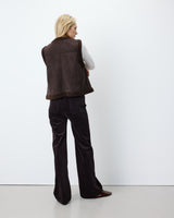 Sleeveless faux-shearling vest chocolat Anya