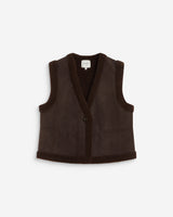 Sleeveless faux-shearling vest chocolat Anya