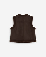 Sleeveless faux-shearling vest chocolat Anya