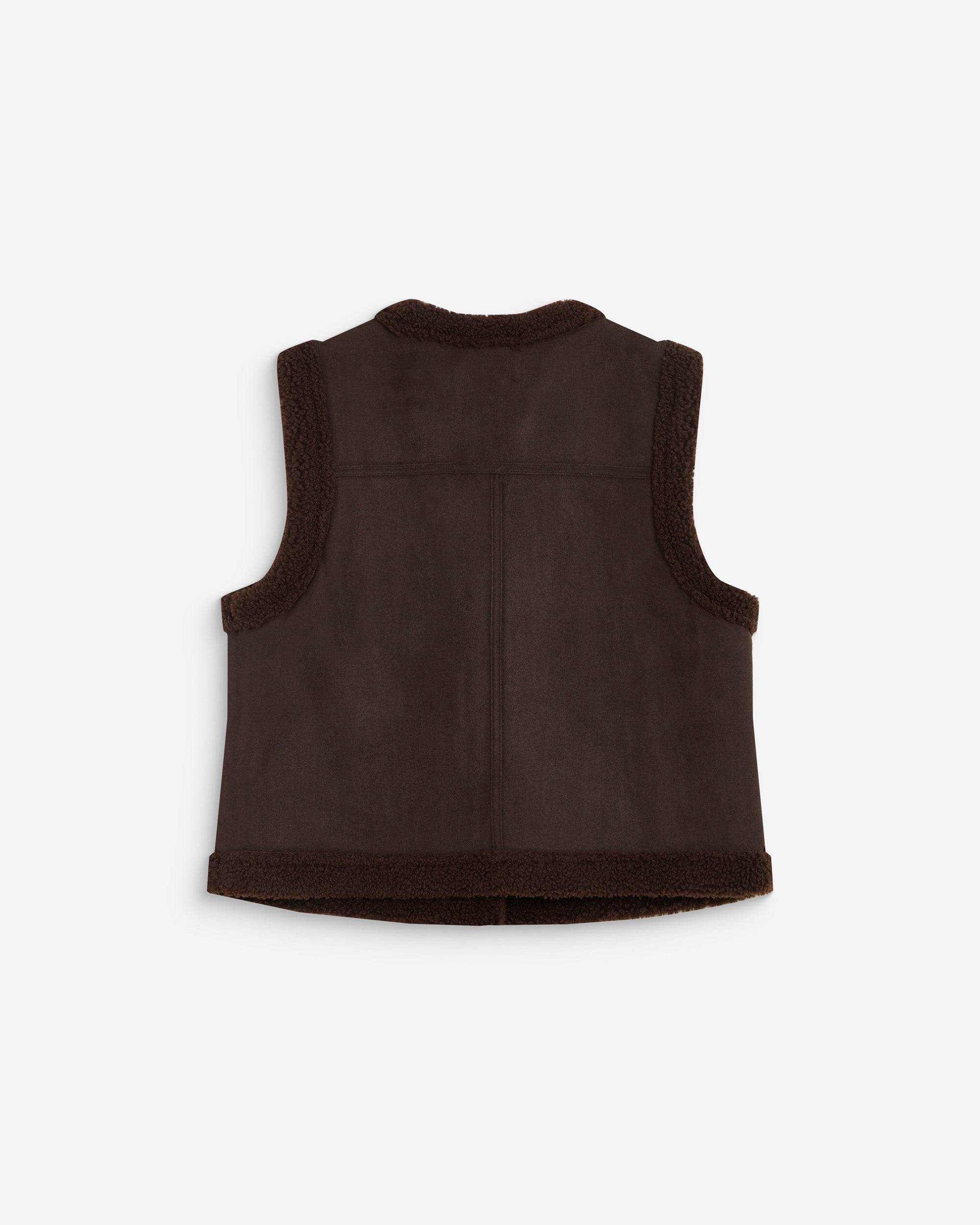 Sleeveless faux-shearling vest chocolat Anya