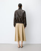 Chaqueta biker oversize de polipiel chocolat Axel