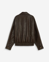 Chaqueta biker oversize de polipiel chocolat Axel