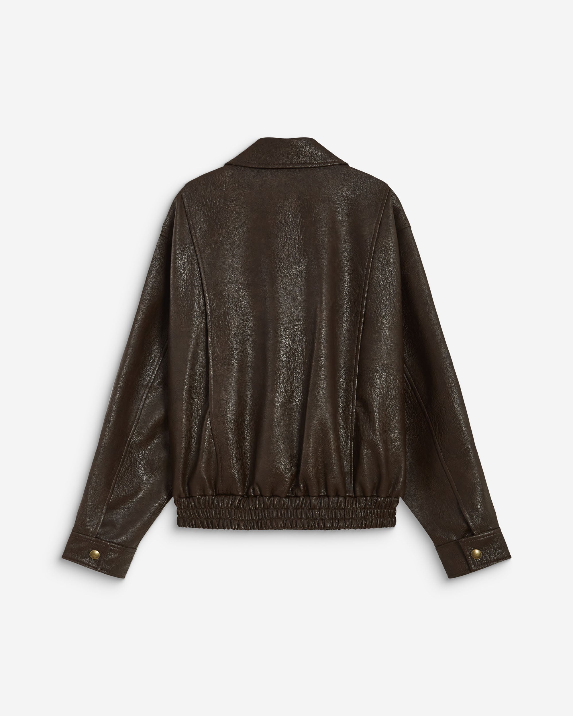 Chaqueta biker oversize de polipiel chocolat Axel