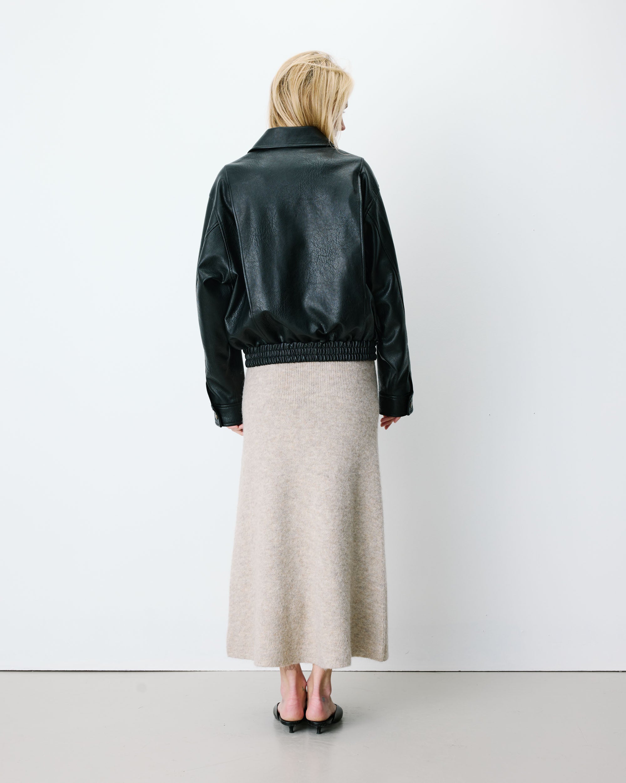 Blouson oversize similicuir à poches noir Axel