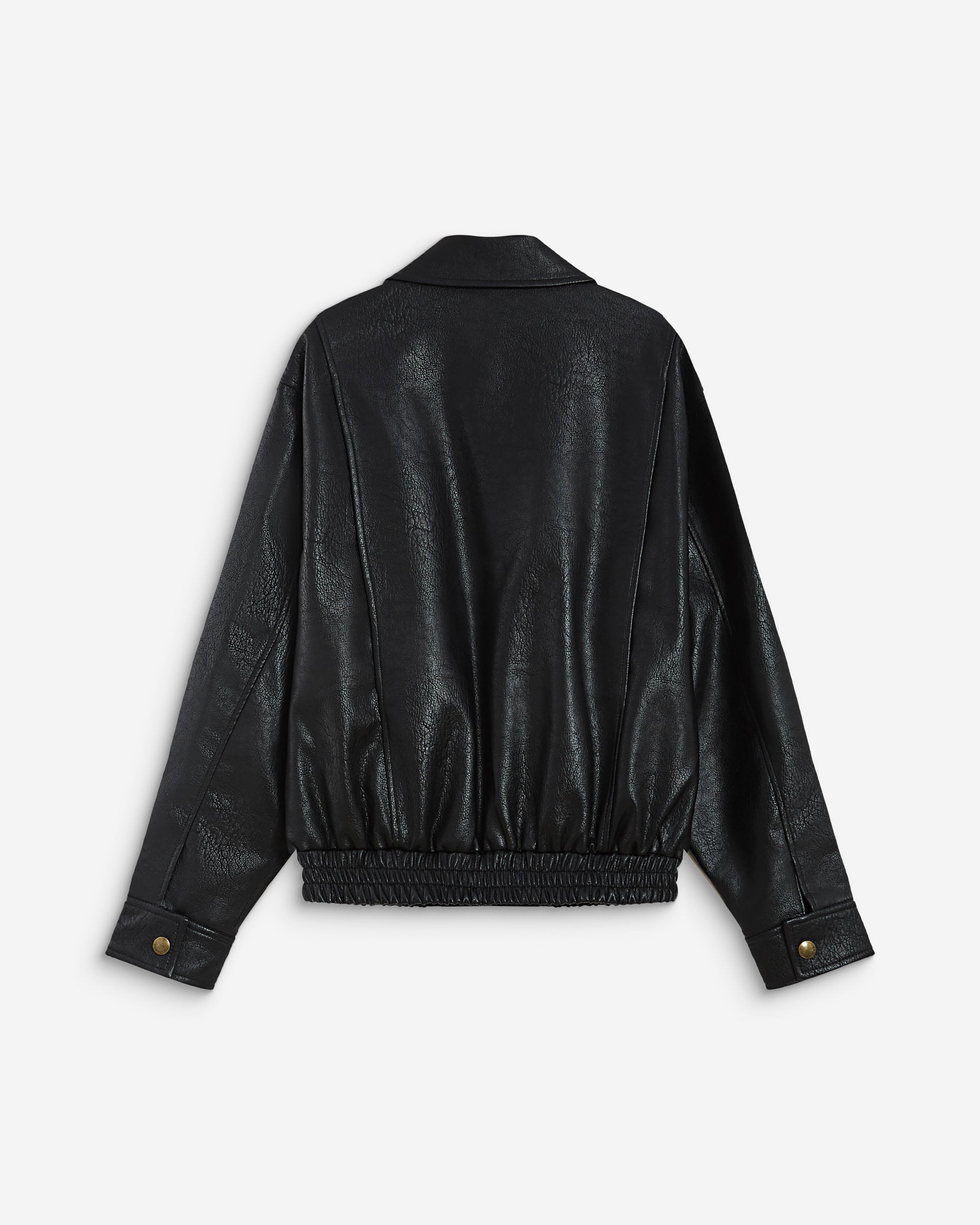 Blouson oversize similicuir à poches noir Axel