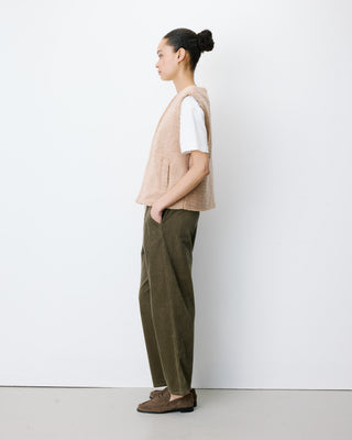 Veste sans manches en fausse shearling beige Avery