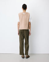 Veste sans manches en fausse shearling beige Avery