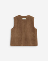 Veste sans manches en fausse shearling taupe Avery