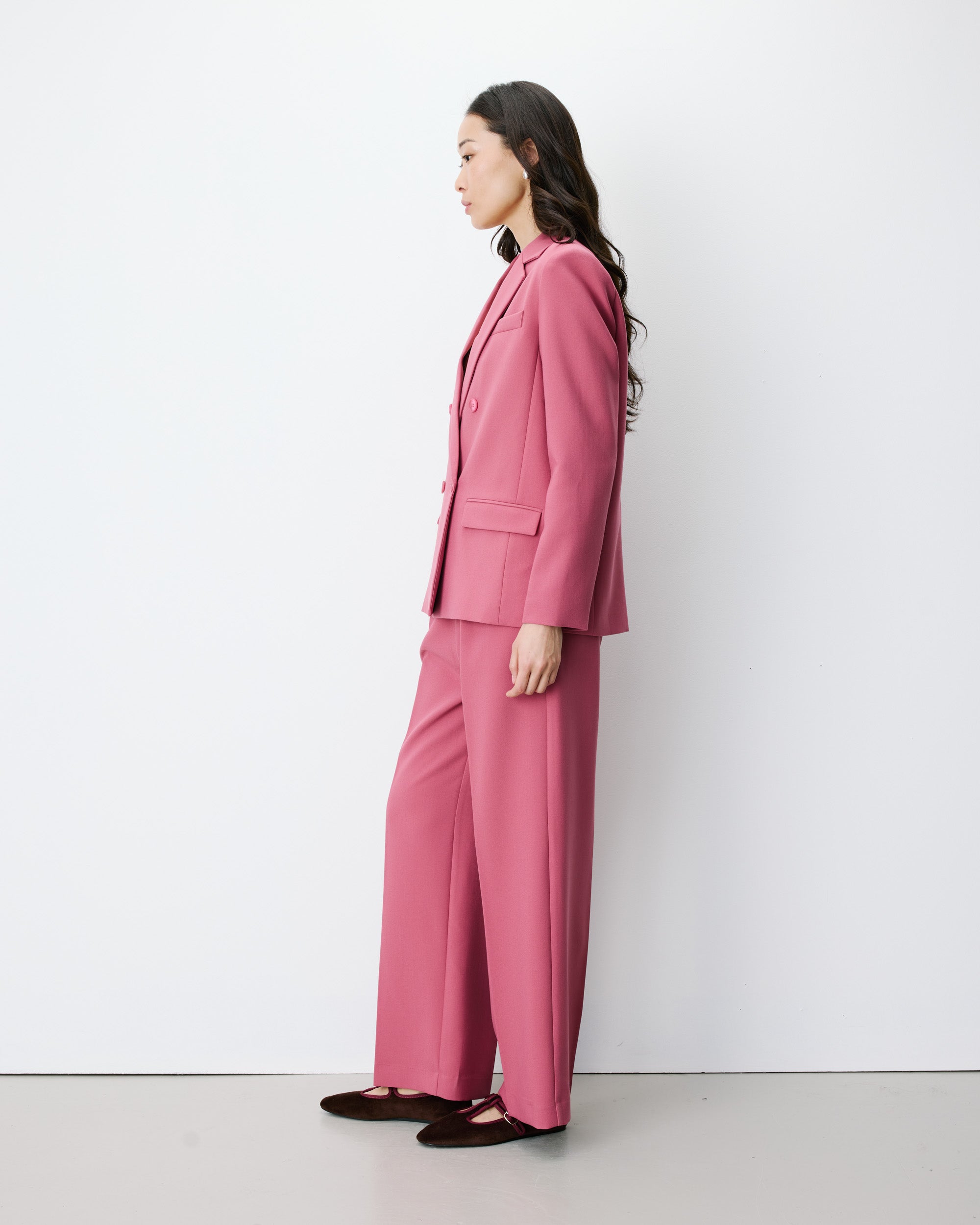 Double-breasted blazer blush Noix