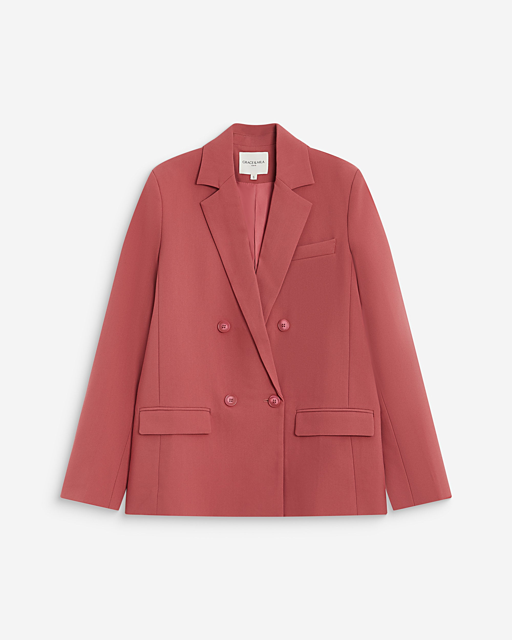 Double-breasted blazer blush Noix