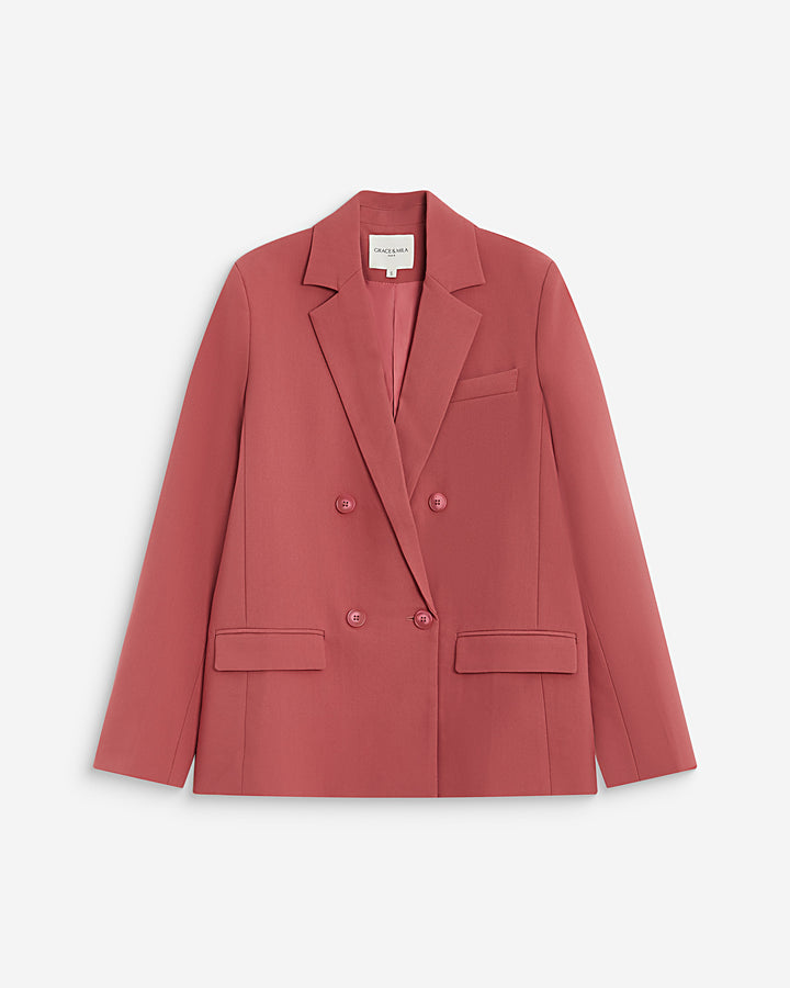 Double-breasted blazer blush Noix
