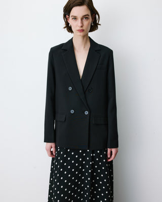 Blazer droit à boutonnage croisé noir Noix
