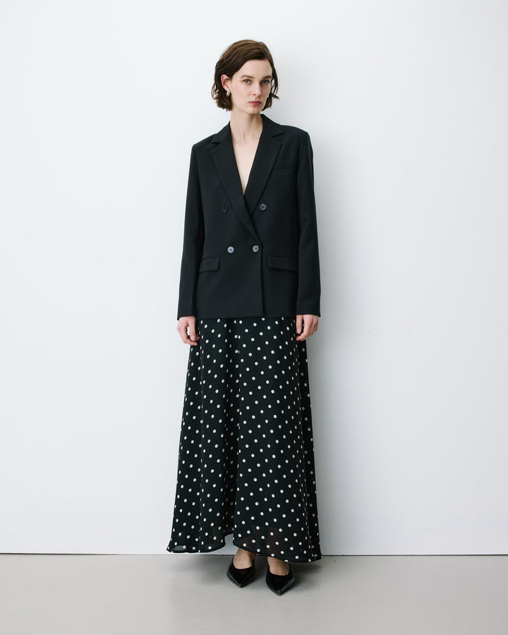 Blazer droit à boutonnage croisé noir Noix