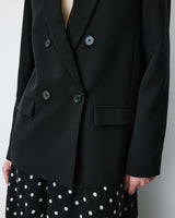 Blazer droit à boutonnage croisé noir Noix