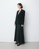 Blazer droit à boutonnage croisé noir Noix