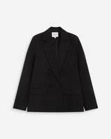 Blazer droit à boutonnage croisé noir Noix