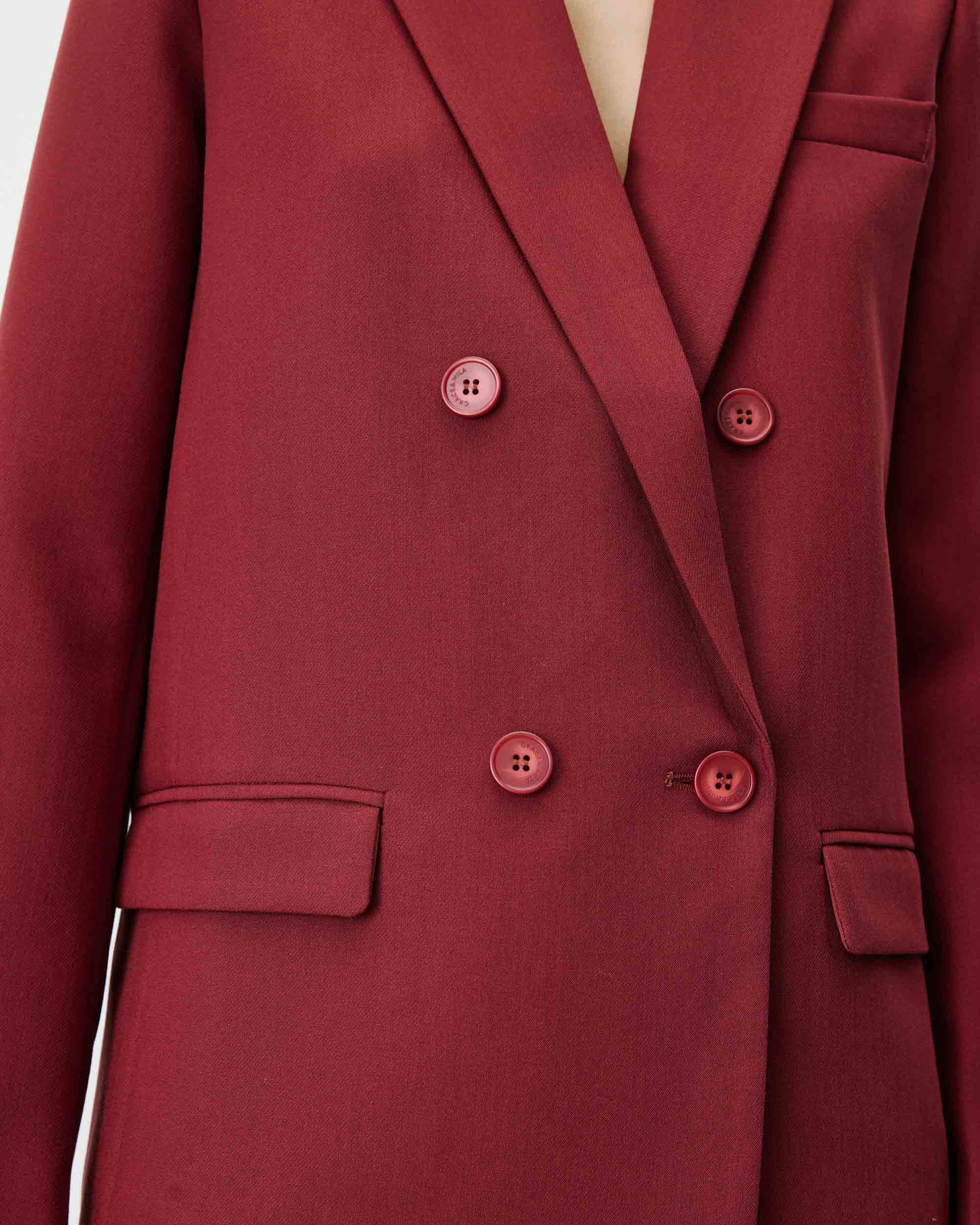 Blazer droit à boutonnage croisé terracotta Noix