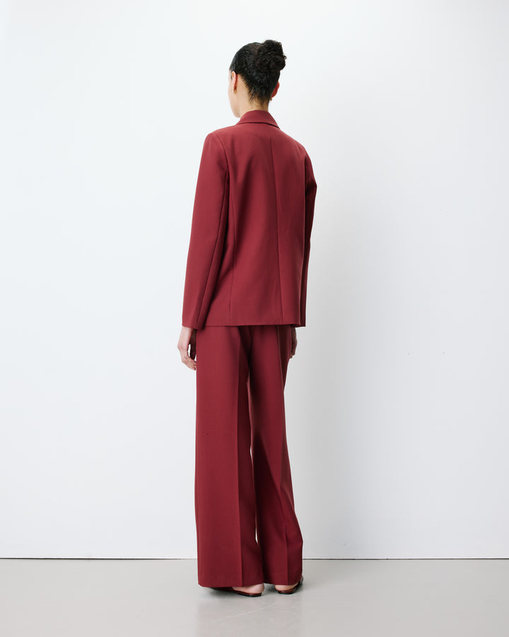 Blazer droit à boutonnage croisé terracotta Noix