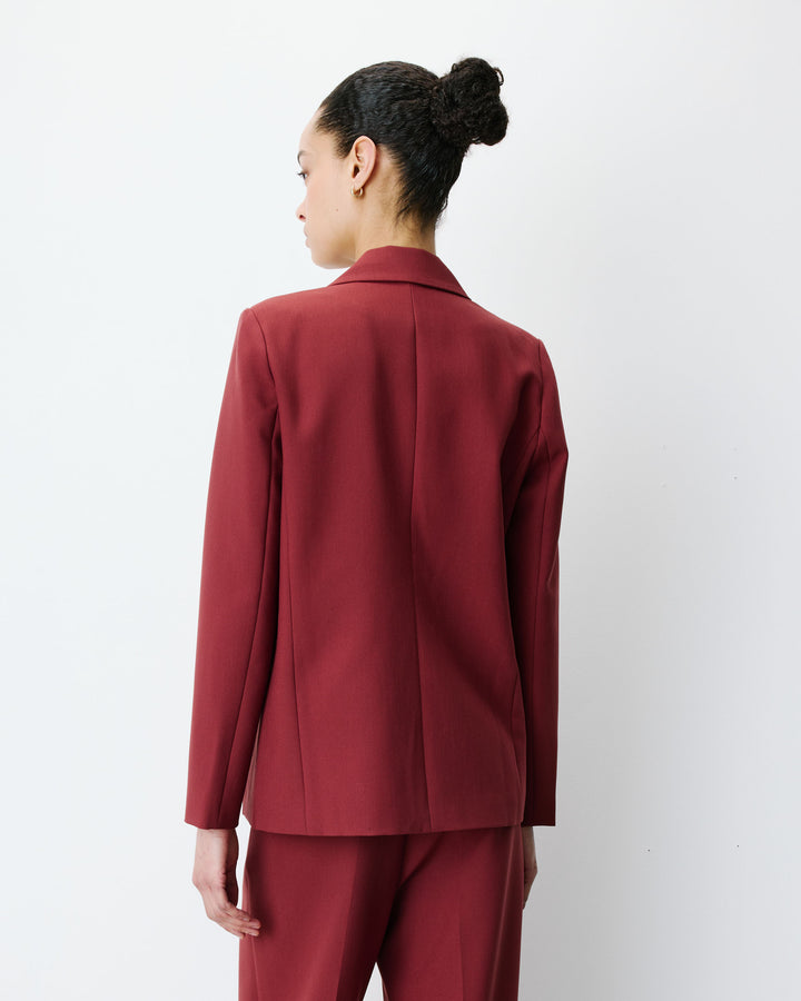 Blazer droit à boutonnage croisé terracotta Noix