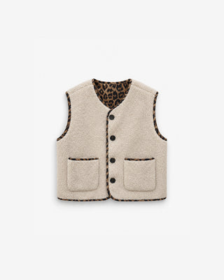 Veste sans manches réversible en velours côtelé leo Alexis