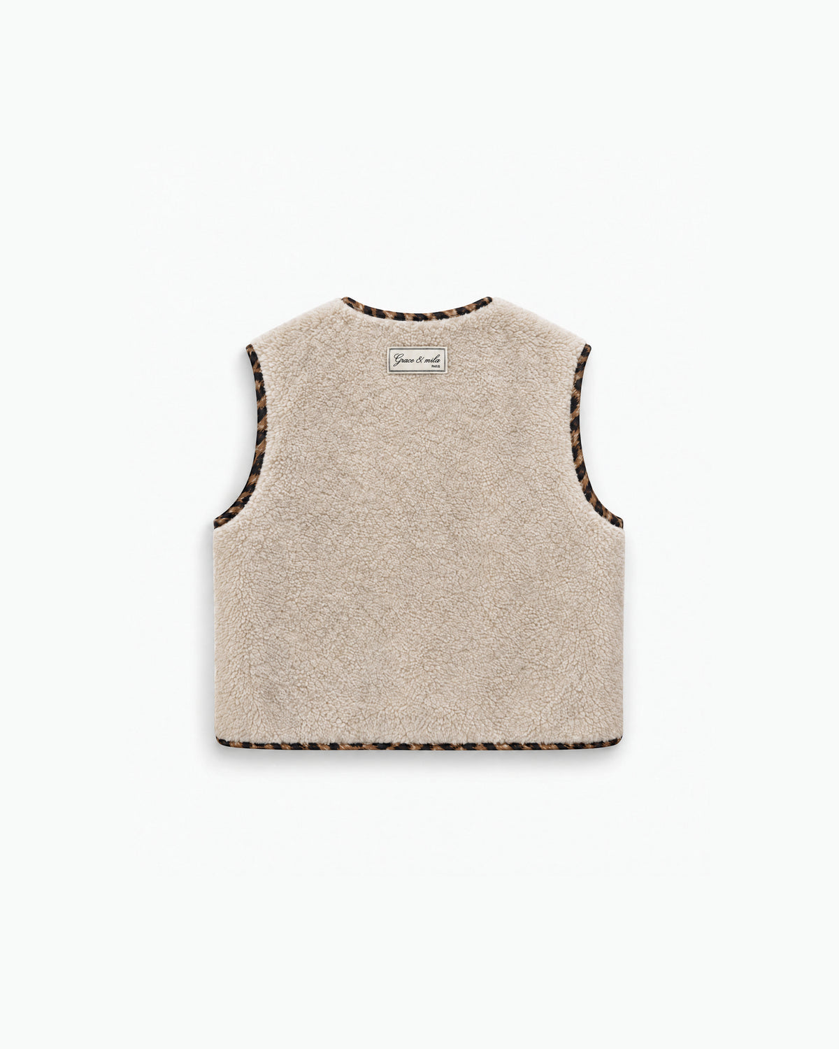 Chaleco reversible de terciopelo de canalé con estampado de leopardo Alexis