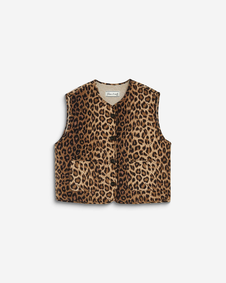 Veste sans manches réversible en velours côtelé leo Alexis