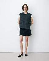 Oversized sleeveless jacket anthracite Adagio