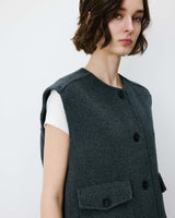 Oversized sleeveless jacket anthracite Adagio